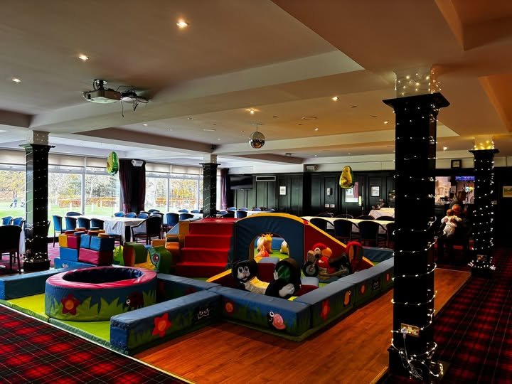 Mobile soft play equipment set up for a party